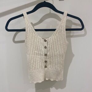 Cream knit tank from Abercrombie and fitch xs